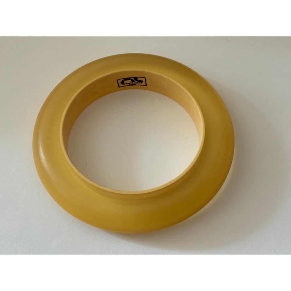 Marc Labat Paris Bangle Bracelet Clear Apple Juice Lucite Signed Minimalist Rare